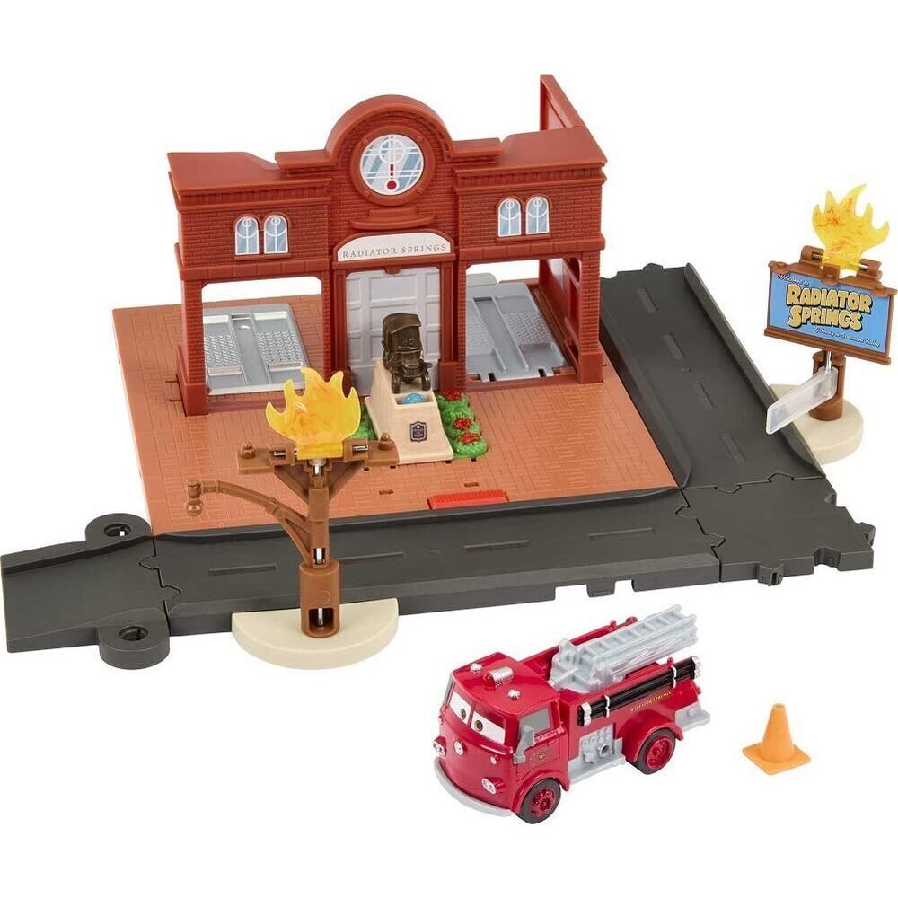 Disney and Pixar Cars On The Road Toys, Red’s Fire Station Playset with